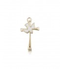 Holy Sprit Cross Pendant, 14 Karat Gold