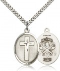 National Guard Cross Pendant, Sterling Silver