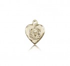 Heart Communion Medal, 14 Karat Gold