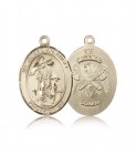 Guardian Angel National Guard Medal, 14 Karat Gold, Large