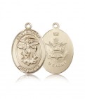 St. Michael Army Medal, 14 Karat Gold, Large