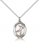 St. Christopher Figure Skating Medal, Sterling Silver, Medium
