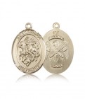 St. George National Guard Medal, 14 Karat Gold, Large