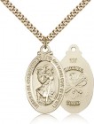 St. Christopher National Guard Medal, Gold Filled