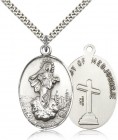 Our Lady of Medugorje Medal, Sterling Silver