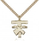 Franciscan Cross Pendant, Gold Filled