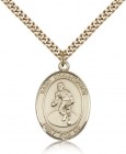 St. Christopher Wrestling Medal, Gold Filled, Large