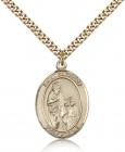 St. Zachary Medal, Gold Filled, Large