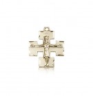 Modern Crucifix Pendant, 14 Karat Gold