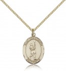 St. Christopher Lacrosse Medal, Gold Filled, Medium