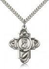 Sports 5 Way Cross St Christopher Medal, Sterling Silver