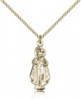 Infant of Prague Medal, Gold Filled