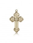 Russian Cross Pendant, 14 Karat Gold