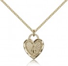 Miraculous Heart Medal, Gold Filled