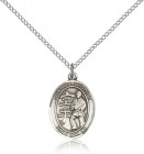 St Christopher Karate Medal, Sterling Silver, Medium