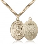 St. Michael National Guard Medal, Gold Filled, Large