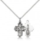 4 Way Cross Pendant, Sterling Silver