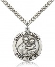 Large Sterling Silver Saint Anthony Pendant