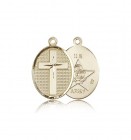 Army Cross Pendant, 14 Karat Gold
