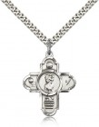 Sports 5 Way Cross St Christopher Medal, Sterling Silver