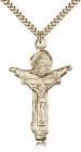 Trinity Crucifix Pendant, Gold Filled