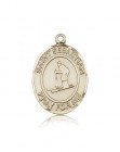 St. Sebastian Skiing Medal, 14 Karat Gold, Large