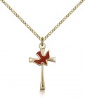 Holy Sprit Cross Pendant, Gold Filled