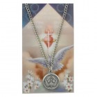 Round Holy Spirit Medal and Prayer Card Set
