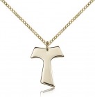 Tau Cross Pendant, Gold Filled