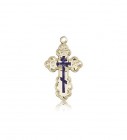 St. Olga Cross Pendant, 14 Karat Gold
