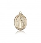 St. Justin Medal, 14 Karat Gold, Medium