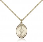 St. Sebastian Softball Medal, Gold Filled, Medium