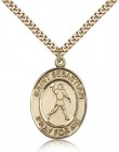 St. Sebastian Football Medal, Gold Filled, Large