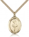 St. Sebastian Dance Medal, Gold Filled, Large