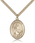 St. Amelia Medal, Gold Filled, Large