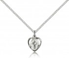 Heart Cross Pendant, Sterling Silver
