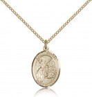 St. Fiacre Medal, Gold Filled, Medium