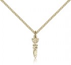 Menorah Star Fish Medal, Gold Filled