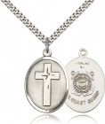 Coast Guard Cross Pendant, Sterling Silver