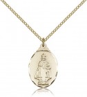 Infant of Prague Medal, Gold Filled