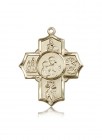 5 Way Cross Firefighter Medal, 14 Karat Gold