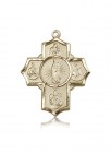 5 Way Cross Motherhood Medal, 14 Karat Gold