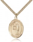 St. Christopher Archery Medal, Gold Filled, Large