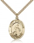 St. Sebastian Basketball Medal, Gold Filled, Large