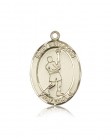 St. Sebastian Lacrosse Medal, 14 Karat Gold, Large