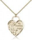Guardian Angel Heart Medal, Gold Filled