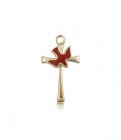 Holy Sprit Cross Pendant, 14 Karat Gold