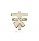 Franciscan Cross Pendant, 14 Karat Gold