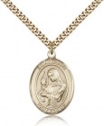 St. Clare of Assisi Medal, Gold Filled, Large