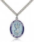 St. Christopher Medal, Sterling Silver, Large